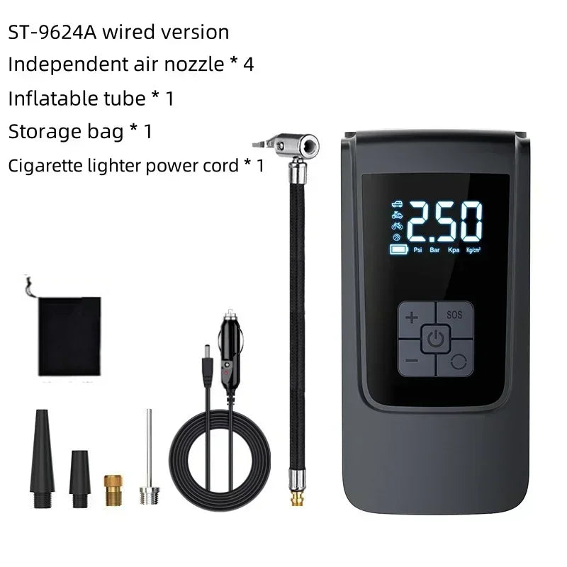 Luftkompressor Luftpumpe für Auto Tragbarer Reifenaufblasgerät Elektrische Motorradpumpe Luftkompressor für Auto, Motorräder, Fahrräder