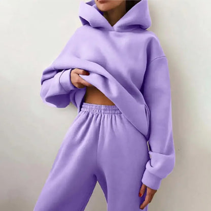 Großformat modisches Sweatshirt mit langen Ärmeln und Hosen-Set Herbst/Winter Damen Freizeitbekleidung Zweiteiliger Anzug Bequeme Plus-Size...
