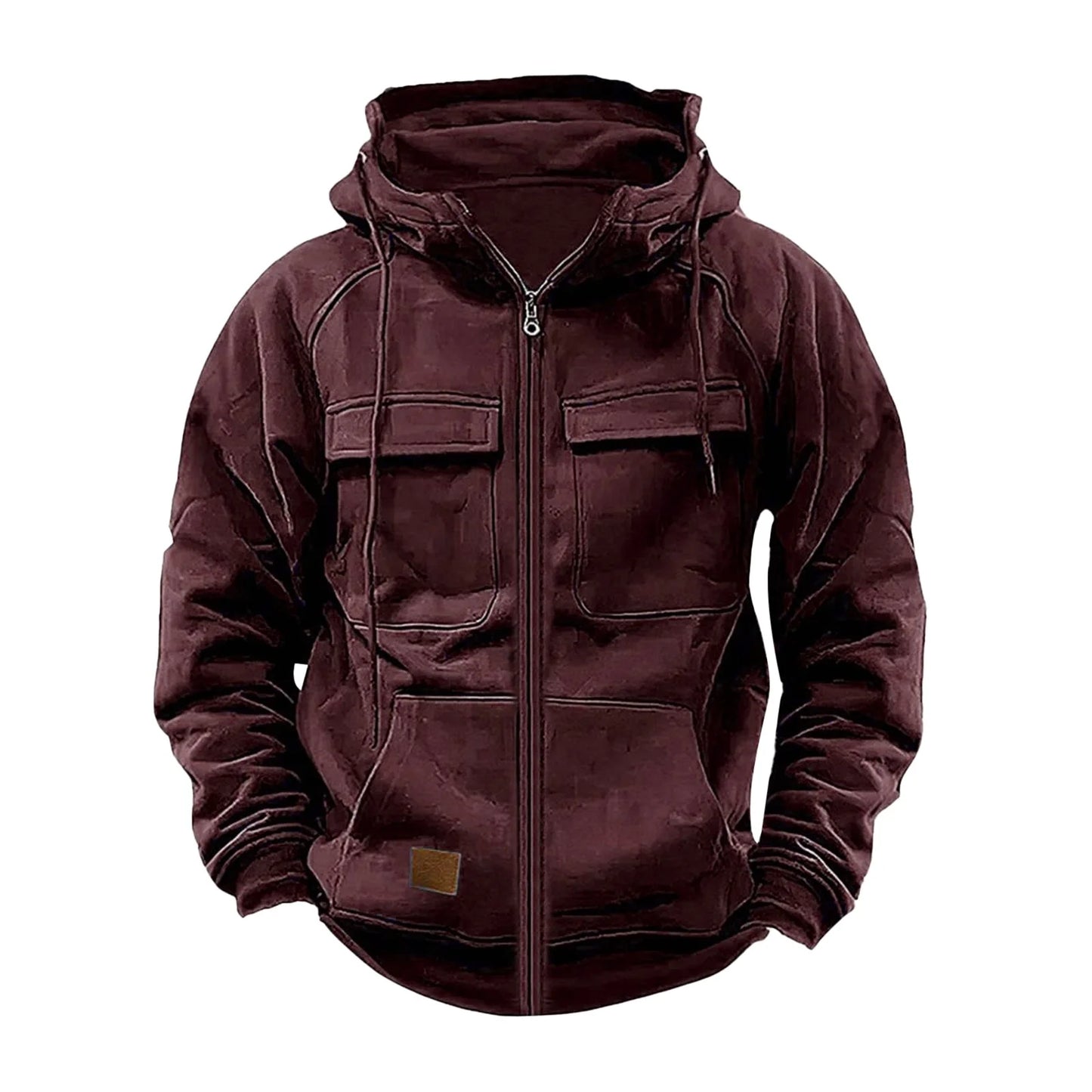 Neue Herbst-Winter Herren Kapuzen-Sweatshirts Jacken mit Kapuze, einfarbig, mit mehreren Taschen, Herren Reißverschluss-Sweatshirts, Sport Outdoor Freizeit Hoodie Mantel