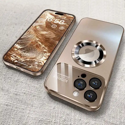 Luxuriöse Glas-Kamera für Magesafe Magnetisches Wireless-Lade-Case für iPhone 11 12 13 14 15 16 17 Pro Max Air Plus Stoßfeste Hülle