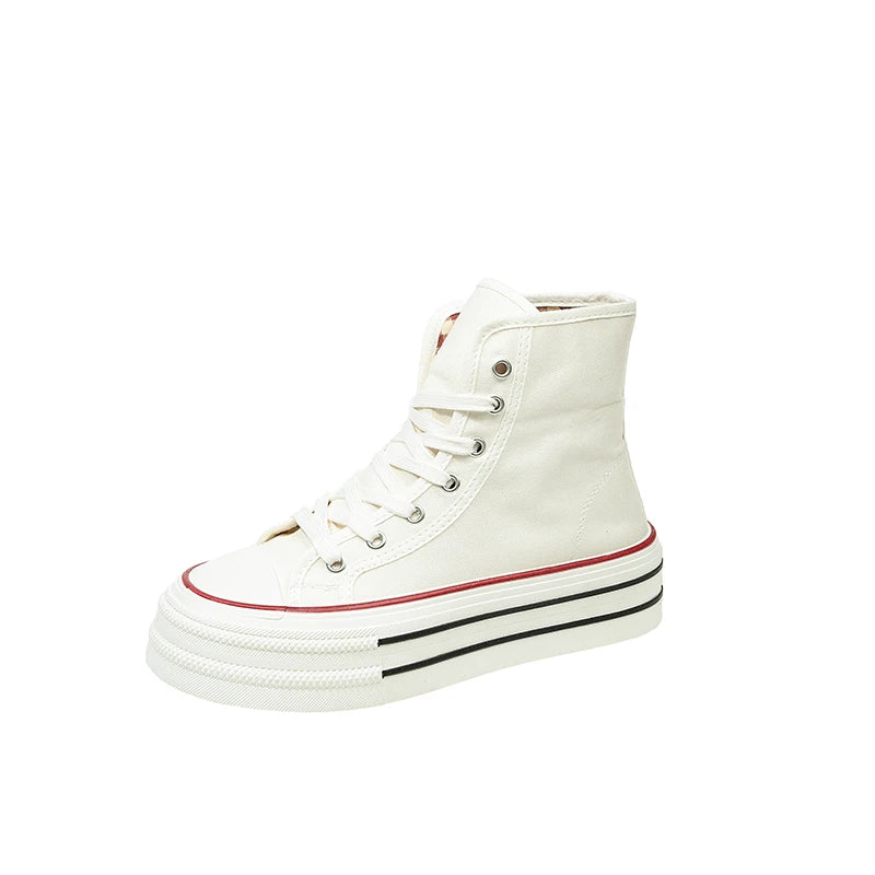 2026 Neue Mode Dicksohlige Kariert Nische INS Trendiges Design Lässige Vielseitige Dicksohlige Faltbare Canvas-Schuhe