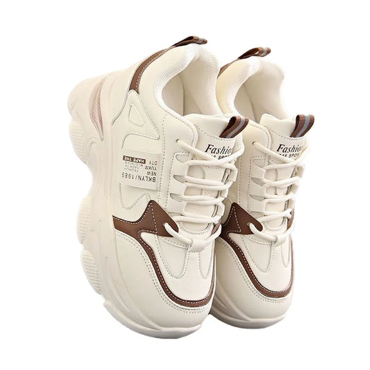 Damen Sneakers mit breitem Absatz, ultraleicht, neue Frühling-Herbst weiße Sportschuhe, lässige Damenschuhe, komfortabel, atmungsaktiv, Laufschuhe