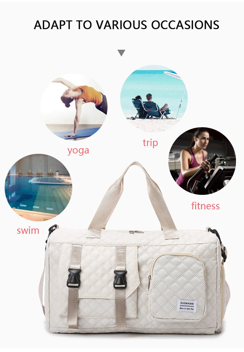 Langlebige Nylon-Reisetasche, tragbare Sport- und Fitness-Tasche , Schulter-Duffel-Trainingsbag, geräumig, Argyle
