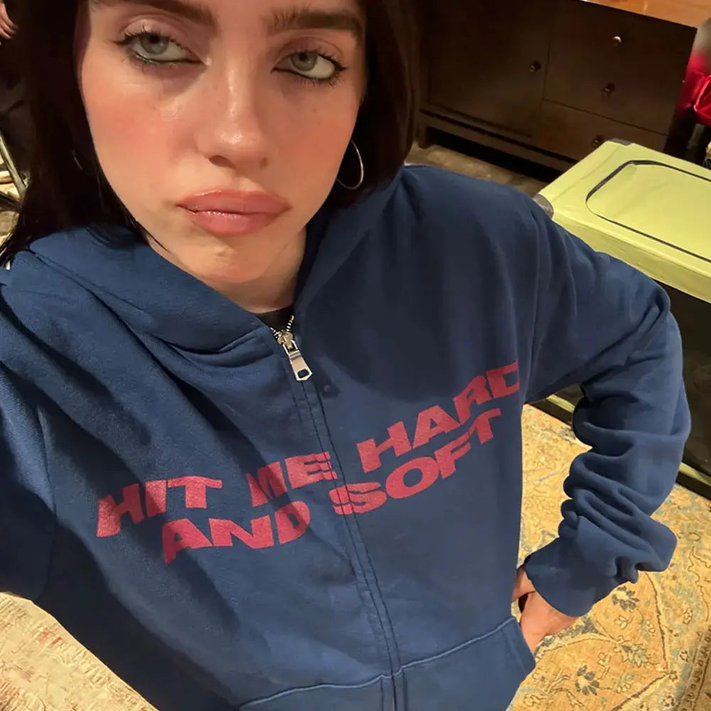 Hit Me Hard and Soft 2025 Tour Reißverschluss-Hoodies für Männer und Frauen Harajuku Pullover Mode Hip-Hop Zip-Up-Sweatshirts Jacken Fan-Geschenk