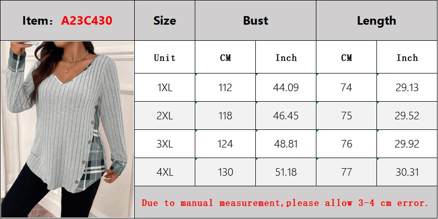 Clearance Plus-Size Damenpullover Winter Große Größen Farbblock V-Ausschnitt Pullover Warm Große Größen Damenbekleidung Streifen-Design Oberteil