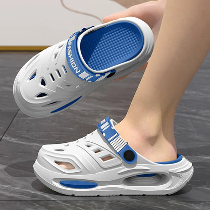 Sommer Herren- und Damen-Höhlenschuhe Mode Atmungsaktive Sandalen mit herausnehmbaren Einlegesohlen Rutschfeste Gepolsterte Verdickte Hausschuhe