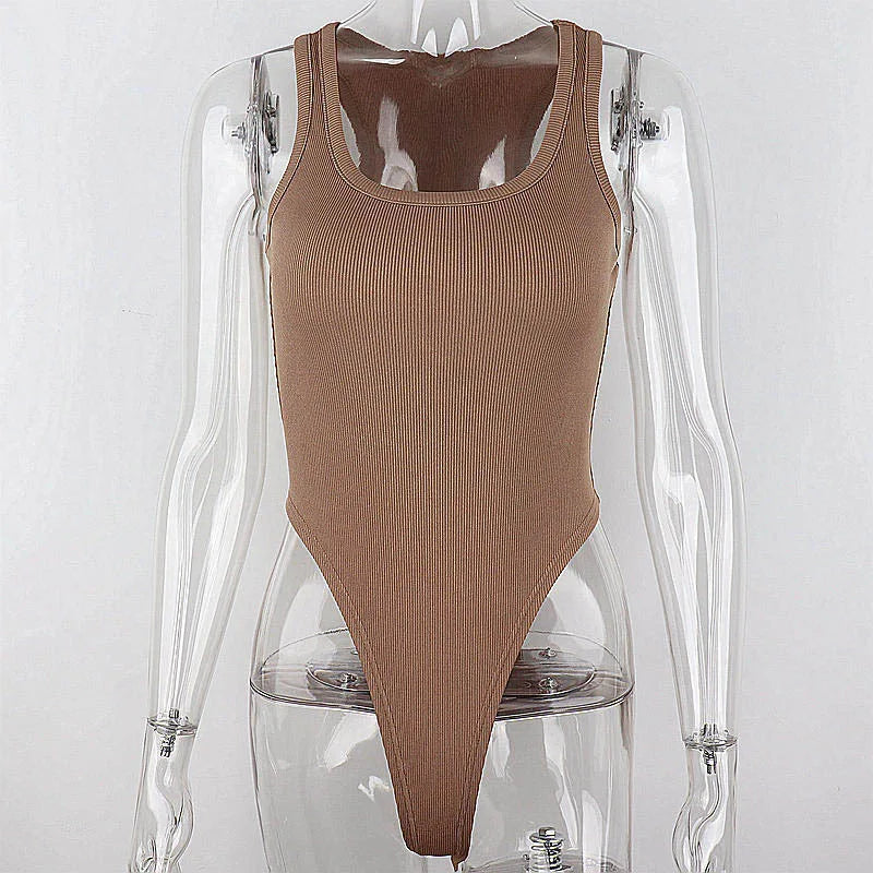 Ärmelloser Strick-Body Heiße Sommer Sexy Bodycon Schulterfreies Neckholder-Top Lässiger Street-Body Für Frauen Clubwear
