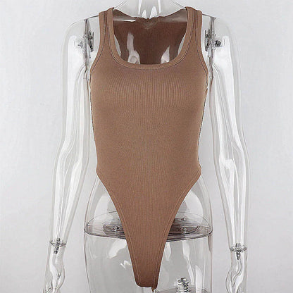 Ärmelloser Strick-Body Heiße Sommer Sexy Bodycon Schulterfreies Neckholder-Top Lässiger Street-Body Für Frauen Clubwear