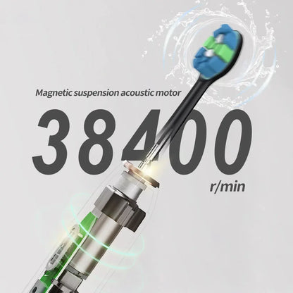 Sonic Elektrische Zahnbürsten für Erwachsene Smart-Timer Zahnbürste zur Zahnaufhellung IPX7 Wasserdicht 6 Austauschbare Bürstenköpfe Set