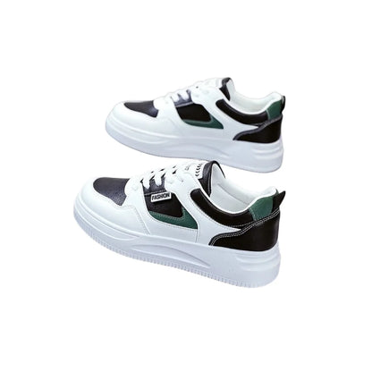 Damen Casual- & Fashion-Sneakers, Buchstaben-Patch Color Block Skate-Schuhe, Niedrige Schnürschuhe