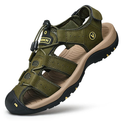 Sommer Herren Sandalen Kunstleder Herren Freizeitschuhe Outdoor Herren Ledersandalen für Herren Strandschuhe Große Größen 38-48