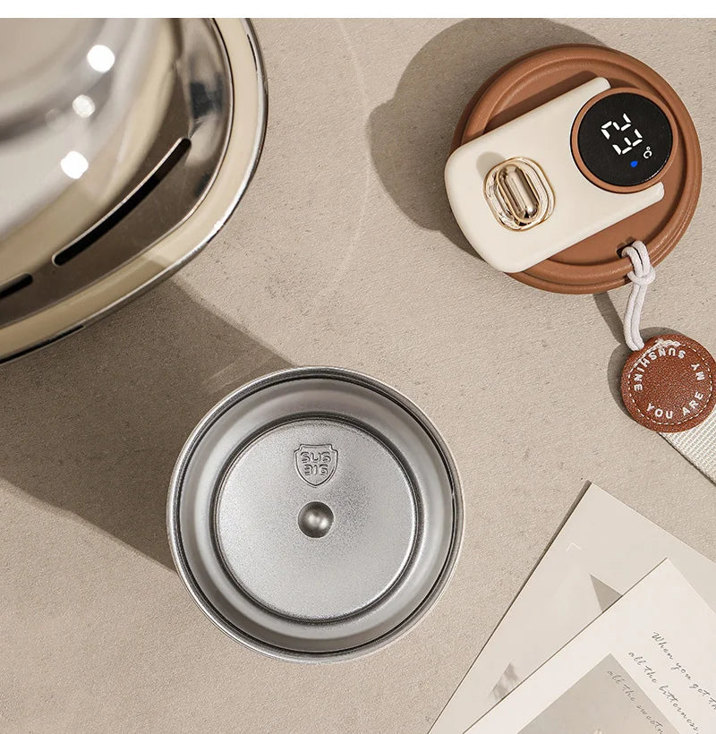 450ml Thermosflasche mit Smart-Display-Temperatur, 316er Edelstahl-Vakuumbecher, Bürokaffeetasse, tragbarer Thermobecher für Geschäft