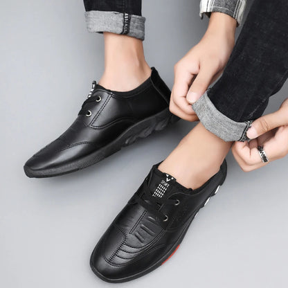 Herren Kunst-Lederschuhe Business-Casual-Schuhe Weiche Sohlen Rutschfeste Loafer Mokassins Herren Slip-On Atmungsaktive Sneaker