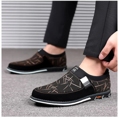 Business-Lederschuhe für Herren 2025 Neue Komfort-Trend Flache Arbeitsschuhe Freizeit-Mokassins Sneaker zum Hineinschlüpfen Große Herren-Loafer