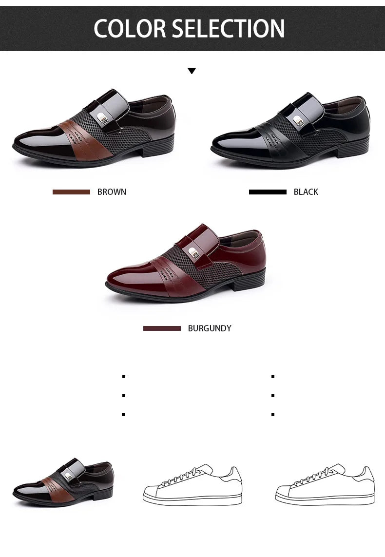 Edle Kunstleder Oxford Schuhe Herren Luxus Lack Hochzeitsschuhe Spitz zulaufende Business Schuhe für Herren Klassische Lederschuhe Große Größen 38-48