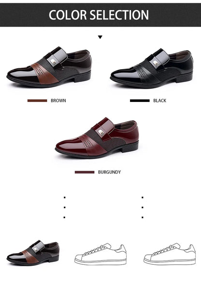 Edle Kunstleder Oxford Schuhe Herren Luxus Lack Hochzeitsschuhe Spitz zulaufende Business Schuhe für Herren Klassische Lederschuhe Große Größen 38-48