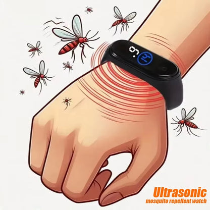 Tragbares Mückenabwehr-Armband für Unisex, physisch & ultraschallbasiert, chemiefrei für Zuhause & Outdoor, inklusive 2 Batterien