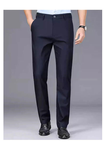 Herrenhose Stretch Einfarbig Schwarz Smart-Casual Herrenhose Büro Schnell trocknend Anzughose Neue Frühling-Herbst Koreanische gerade Hose