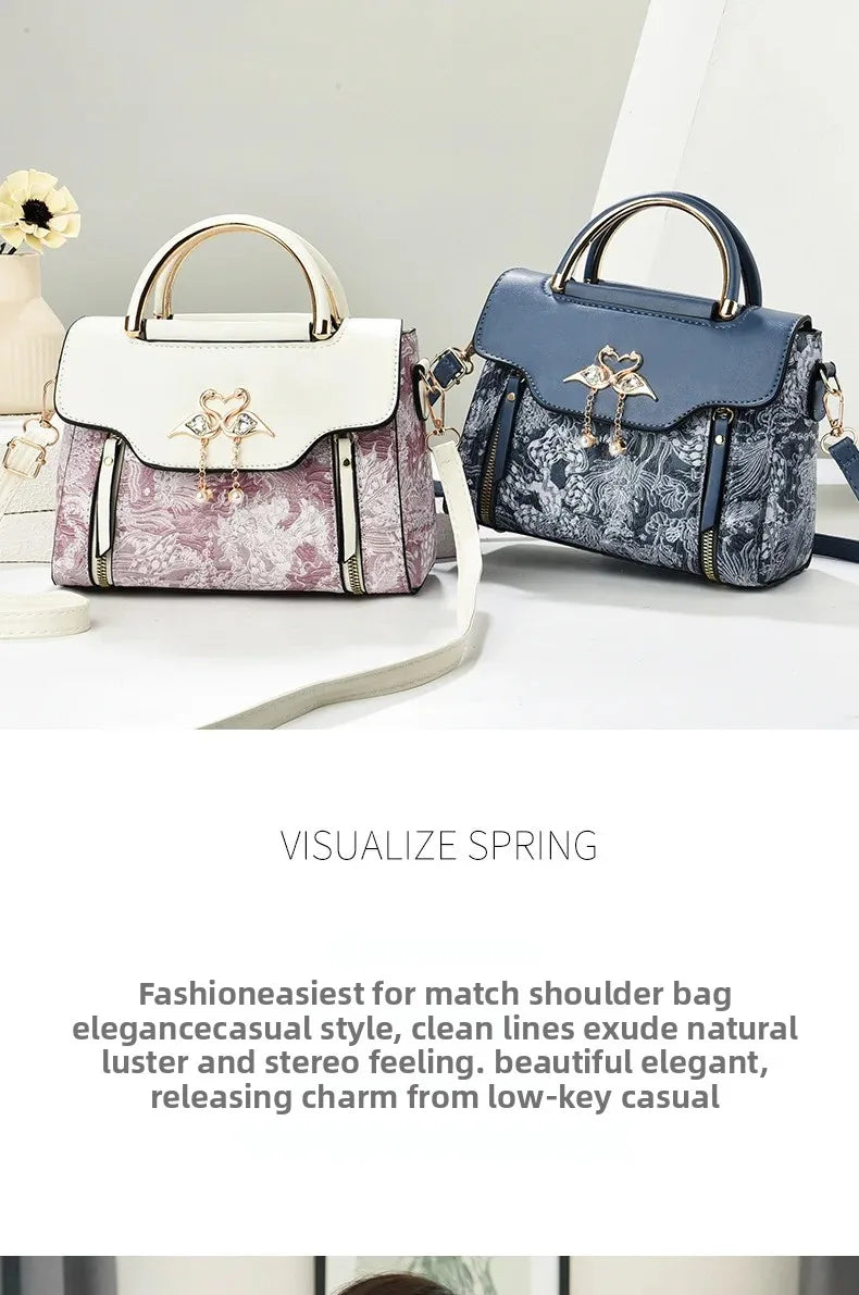 Modische Feen-Handtasche für Damen, Schulter- und Umhängetasche, elegante Ausstrahlung, PU-Leder, Polyesterfaser, inneres Reißverschlussfach