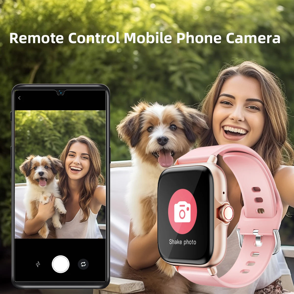 1,83'' Smartwatch mit Nachrichtenantwort, Anruf, Schlafüberwachung, Sport, Schrittzähler, Informationsbenachrichtigungen für iPhone und Android
