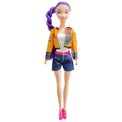 30cm K-Pop Dämonenjäger Anime Kpop Mädchen Gruppe Cartoon Rumi Zoey Mira Action-Figuren Vinyl-Figuren Modellpuppen Mädchen Weihnachtsgeschenk / Geburtstag