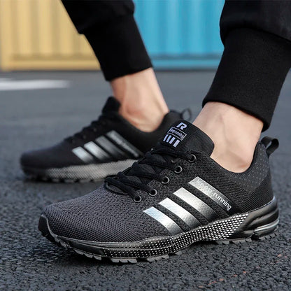 Neue Herren- und Damen-Sportschuhe mit fliegendem Mesh-Obermaterial für Frühling und Sommer, atmungsaktiv, bis EU Grösse 45.5