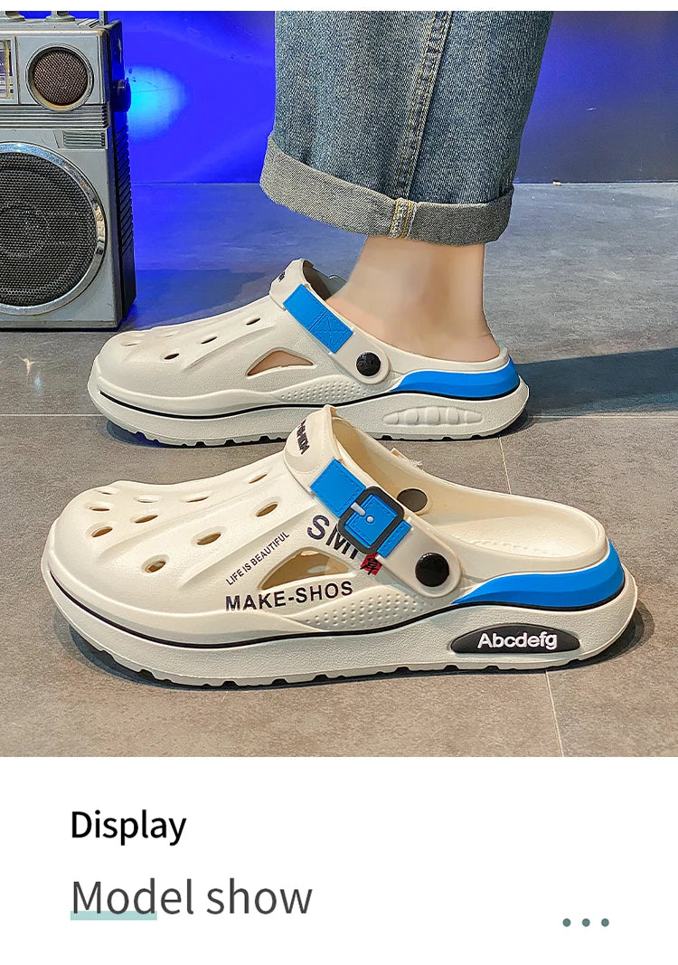Sandalen Herren Strandpantoffeln Dicke Sohle Rutschfeste Sandalen Wasserschuhe für Damen Klassische Mules Sneaker Sandale Outdoor