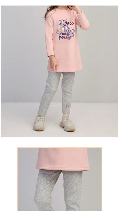 2025 Kinderleggings Mädchen Fleecegefütterte Thermohose Baby Freizeithose Kinder Warme Hoses Elastic Bunny Tights 3-8 Years