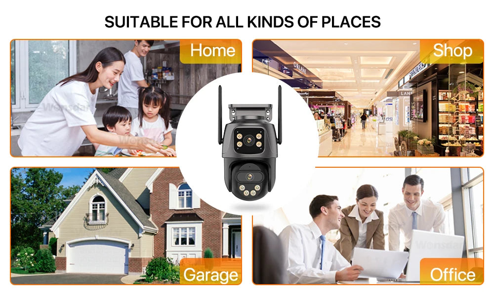 WONSDAR 4K PTZ WIFI Kamera Doppellinse Doppeltbildschirm IP Kamera Außenbereich HD Automatische Verfolgung Sicherheitsüberwachung CCTV Überwachung iCSee