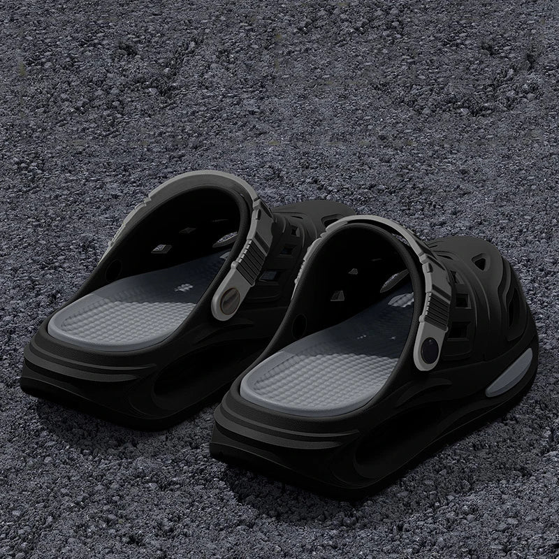 Sommer Herren- und Damen-Höhlenschuhe Mode Atmungsaktive Sandalen mit herausnehmbaren Einlegesohlen Rutschfeste Gepolsterte Verdickte Hausschuhe