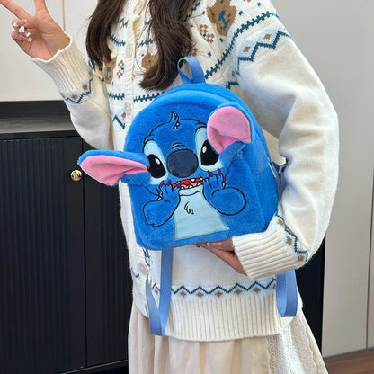 Stitch Rucksack Japanisches Blau Lustiger Cartoon Großraum-Studentenrucksack Kindergartenrucksack Kawaii Rucksack