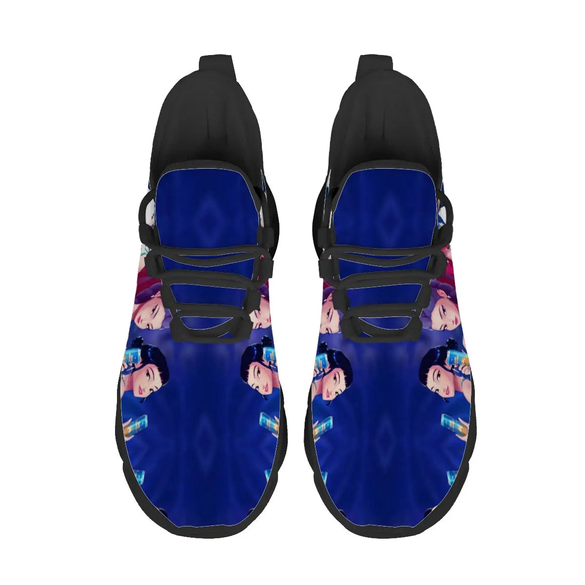 Kinderschuhe für Eltern-Kind im Frühling mit KPop Cartoon-Charakter-Aufdruck, leichte Sneakers, atmungsaktiv, flacher Absatz, Schnürschuhe, Freizeitschuhe