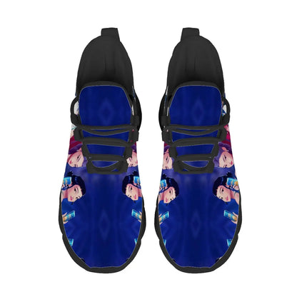 Kinderschuhe für Eltern-Kind im Frühling mit KPop Cartoon-Charakter-Aufdruck, leichte Sneakers, atmungsaktiv, flacher Absatz, Schnürschuhe, Freizeitschuhe