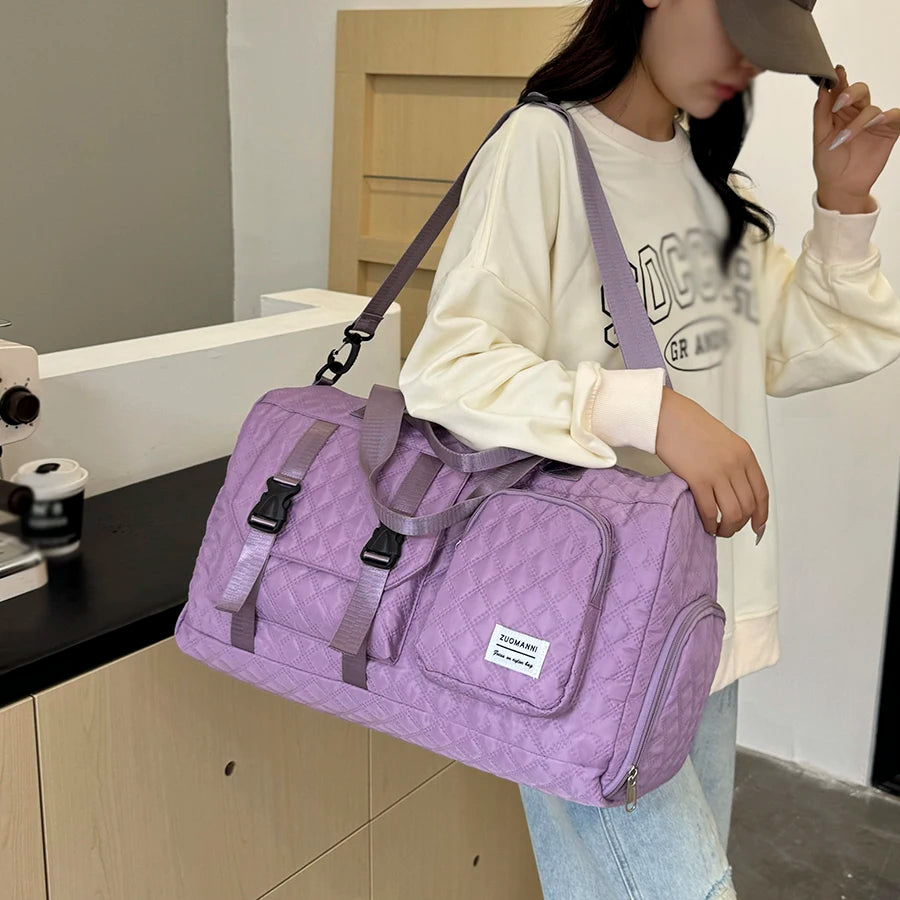 Langlebige Nylon-Reisetasche, tragbare Sport- und Fitness-Tasche , Schulter-Duffel-Trainingsbag, geräumig, Argyle
