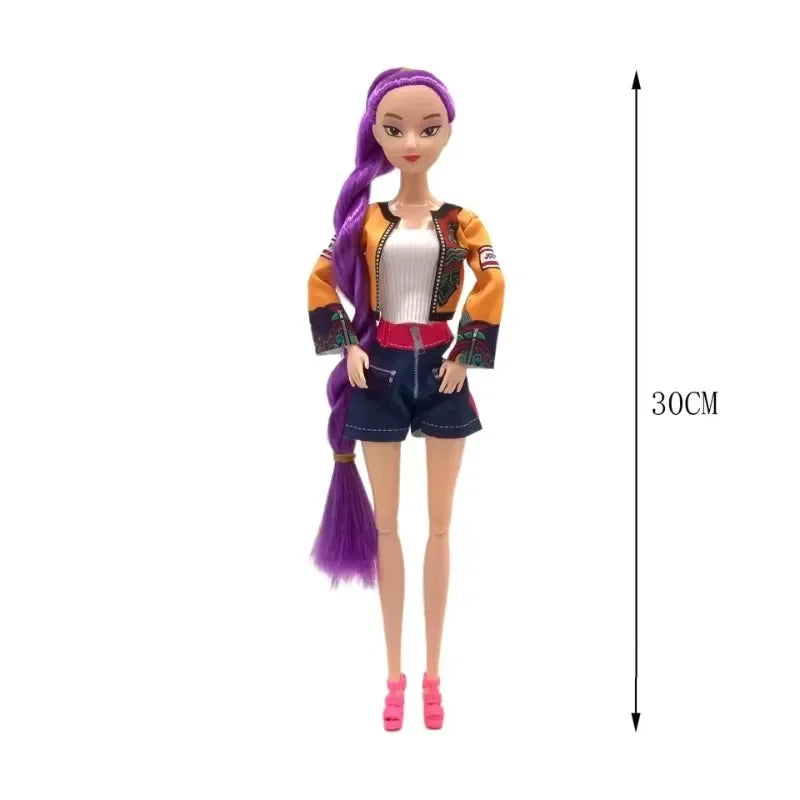 30cm Puppen Spielzeug Kpop Dämonenjäger Actionfigur Spielzeug Rumi Mira Zoey Schöne Prinzessin Babymädchen Puppen Kunststoff DIY Spielzeug für Mädchen
