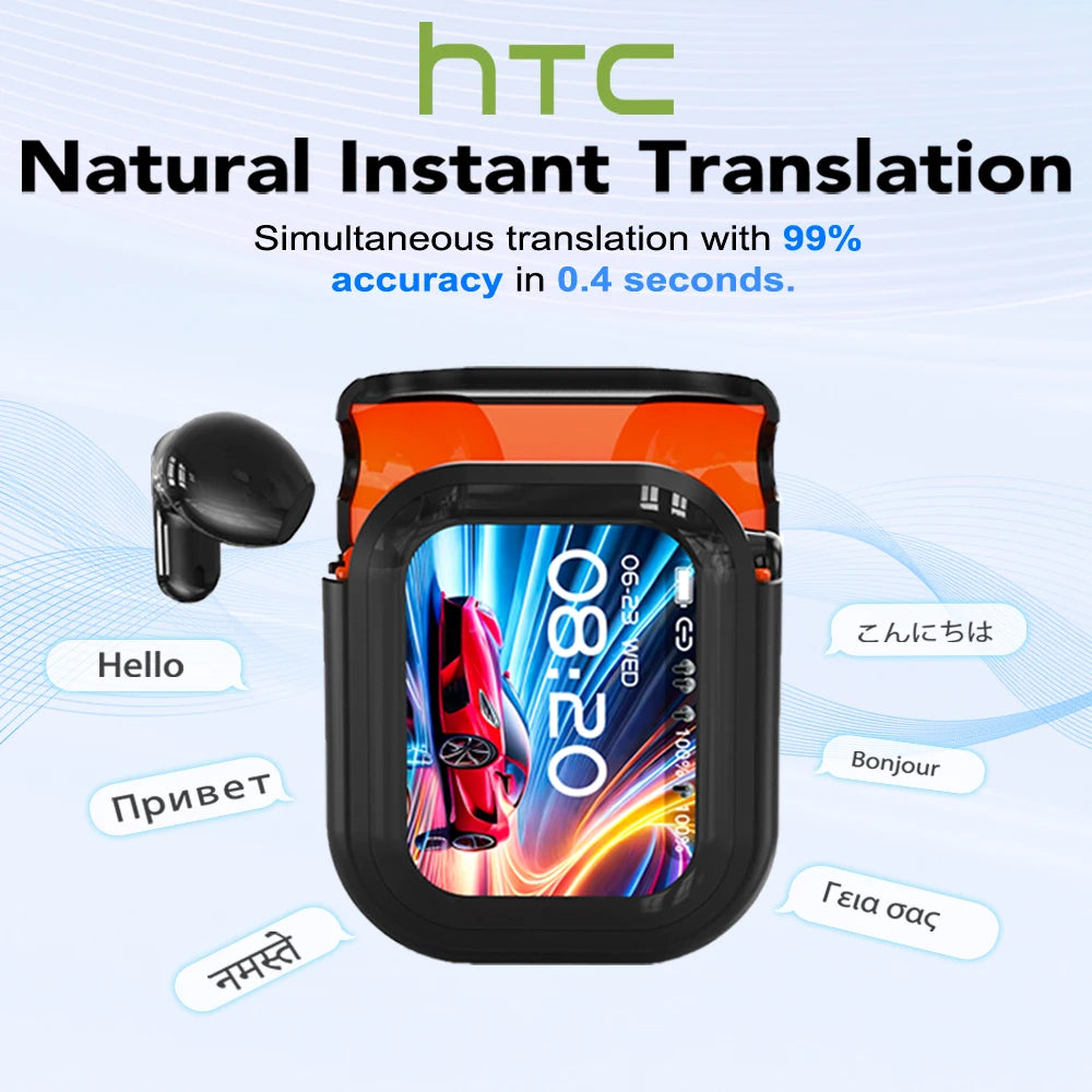 Übersetzer HTC NE20 Neue Bluetooth 6.0 Kabellose Kopfhörer Übersetzungs-Ohrhörer IPX4 Wasserdichtigkeitsbewertung Lange Akkulaufzeit