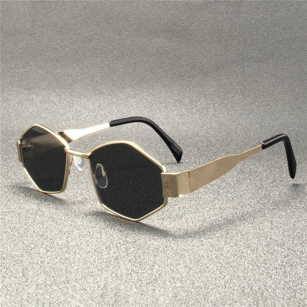 Vintage Punk Stil Sonnenbrille , Retro Runde Metallfassung, Damen Sonnenbrille, Modische Brille