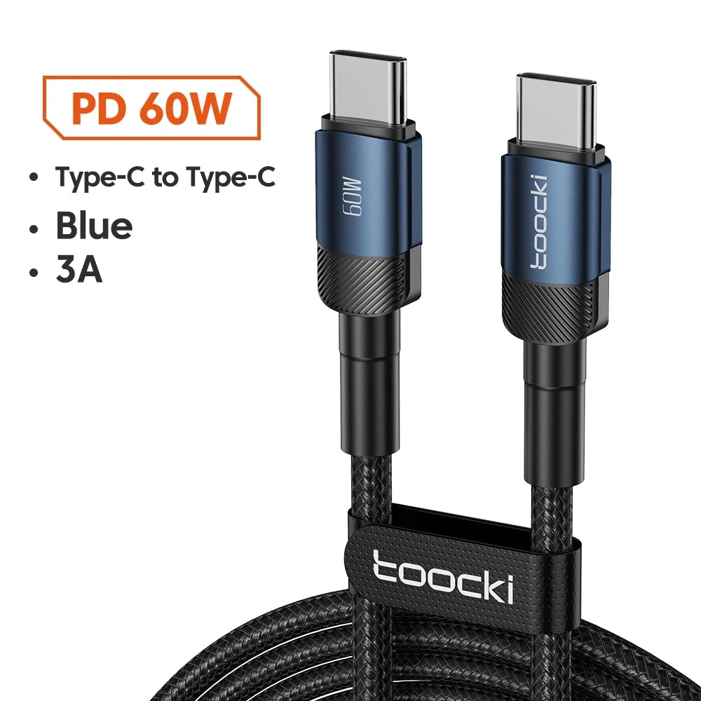Toocki 100W Typ C zu USB C Kabel PD 3.0 Schnellladung 4.0 Fast Charging Typ C zu Typ C für iPhone 15 MacBook Samsung Xiaomi