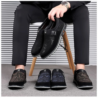 Business-Lederschuhe für Herren 2025 Neue Komfort-Trend Flache Arbeitsschuhe Freizeit-Mokassins Sneaker zum Hineinschlüpfen Große Herren-Loafer