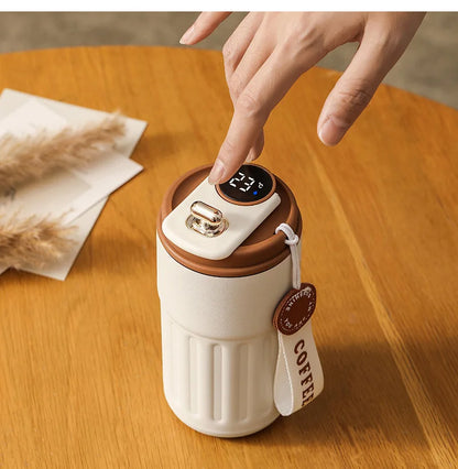 450ml Thermosflasche mit Smart-Display-Temperatur, 316er Edelstahl-Vakuumbecher, Bürokaffeetasse, tragbarer Thermobecher für Geschäft