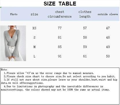 neue Herbst/Winter V-Ausschnitt Einfarbig sexy modisches Design schlankes Langarmstrick-Shirt für Damen