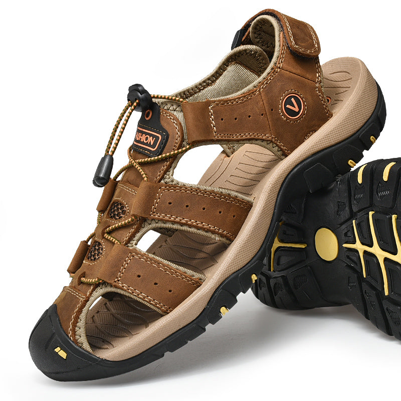 Sommer Herren Sandalen Kunstleder Herren Freizeitschuhe Outdoor Herren Ledersandalen für Herren Strandschuhe Große Größen 38-48