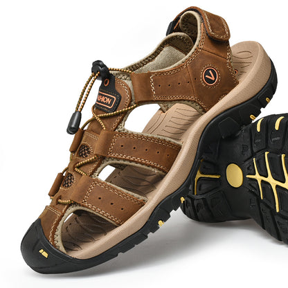 Sommer Herren Sandalen Kunstleder Herren Freizeitschuhe Outdoor Herren Ledersandalen für Herren Strandschuhe Große Größen 38-48