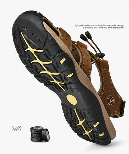 Sommer Herren Sandalen Kunstleder Herren Freizeitschuhe Outdoor Herren Ledersandalen für Herren Strandschuhe Große Größen 38-48