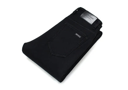 Herren Klassische Modemarke Jeans Homme Mann Weiche Stretch Schwarze  Denim Hosen Herrenhosen