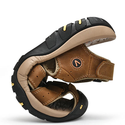 Sommer Herren Sandalen Kunstleder Herren Freizeitschuhe Outdoor Herren Ledersandalen für Herren Strandschuhe Große Größen 38-48
