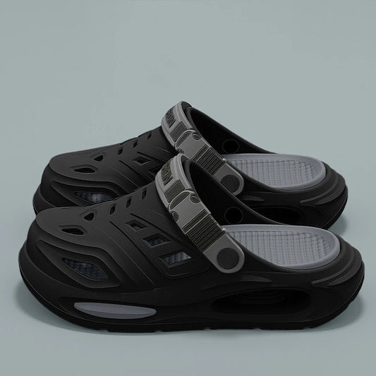 Sommer Herren- und Damen-Höhlenschuhe Mode Atmungsaktive Sandalen mit herausnehmbaren Einlegesohlen Rutschfeste Gepolsterte Verdickte Hausschuhe