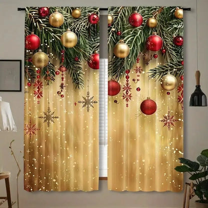 Weihnachten silberne Ballon-Print-Vorhänge, Weihnachtsdekoration, Schlafzimmer und Wohnzimmer, Wohnungsdekoration, Zimmerdekoration