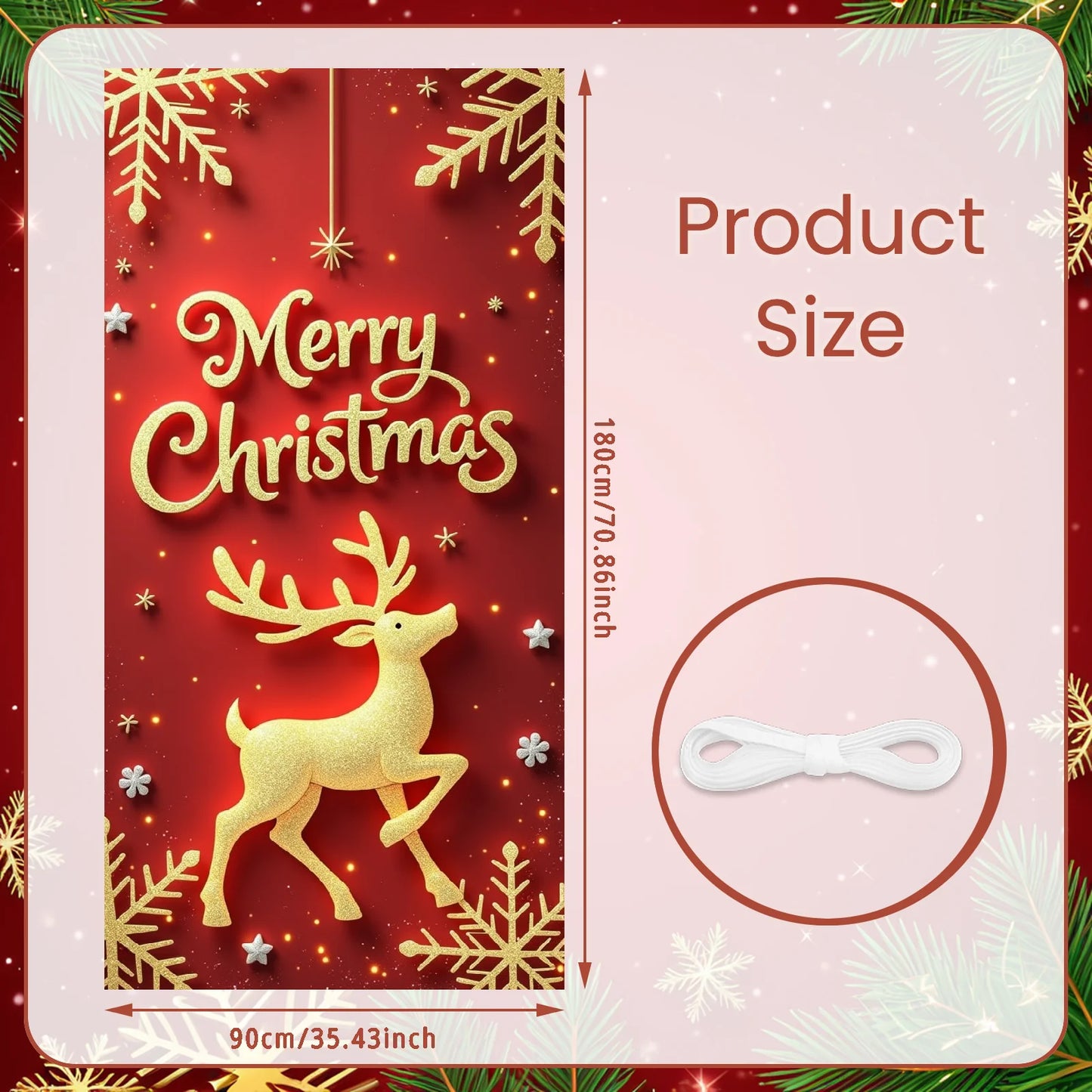 Weihnachts-Flaggenbanner für die Veranda, Türbanner, Weihnachtsdekorationen für Zuhause 2025, Ornamente, Weihnachtsgeschenke, Navidad, Neujahrsdekoration 2026