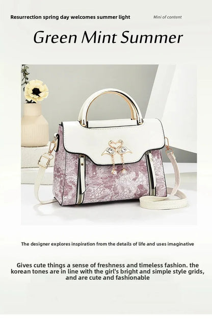 Modische Feen-Handtasche für Damen, Schulter- und Umhängetasche, elegante Ausstrahlung, PU-Leder, Polyesterfaser, inneres Reißverschlussfach